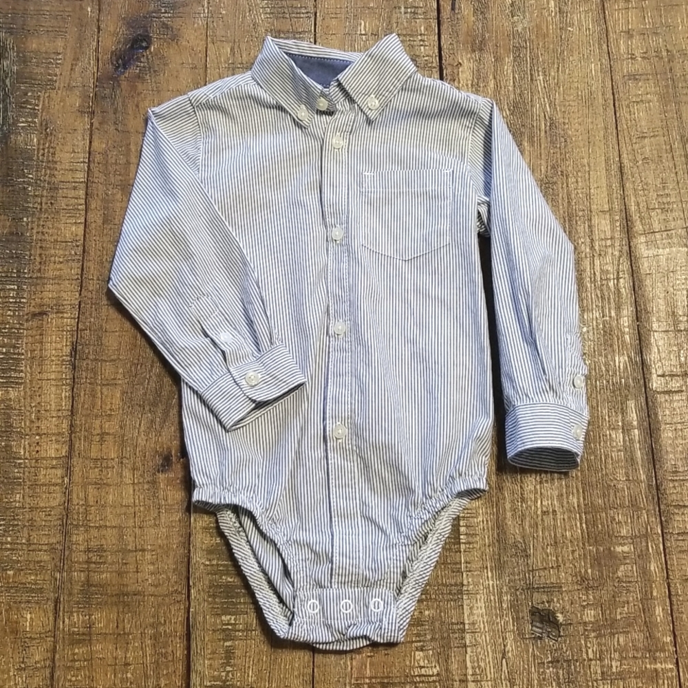 Carter's Striped Button Down Bodysuit/Onsie
